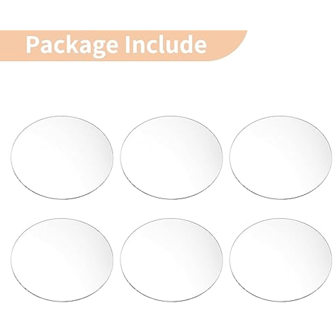 Nuptio Round Mirror Plate Wedding Centrepieces - 30cm Glass Tray, 6 Pcs