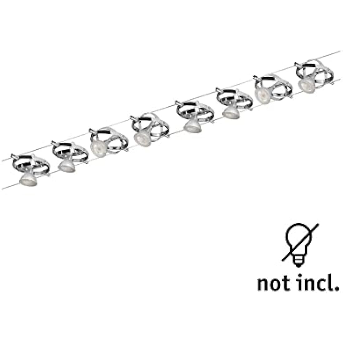 Paulmann Cardan Cable Lighting System – Matt Chrome Ceiling Light Set