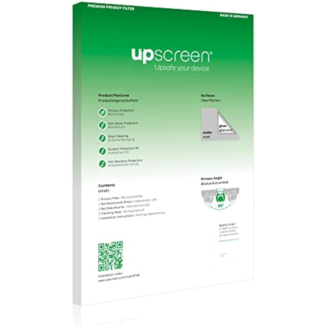 upscreen 15.6" Privacy Screen Filter – Anti-Spy & Anti-Glare Protector