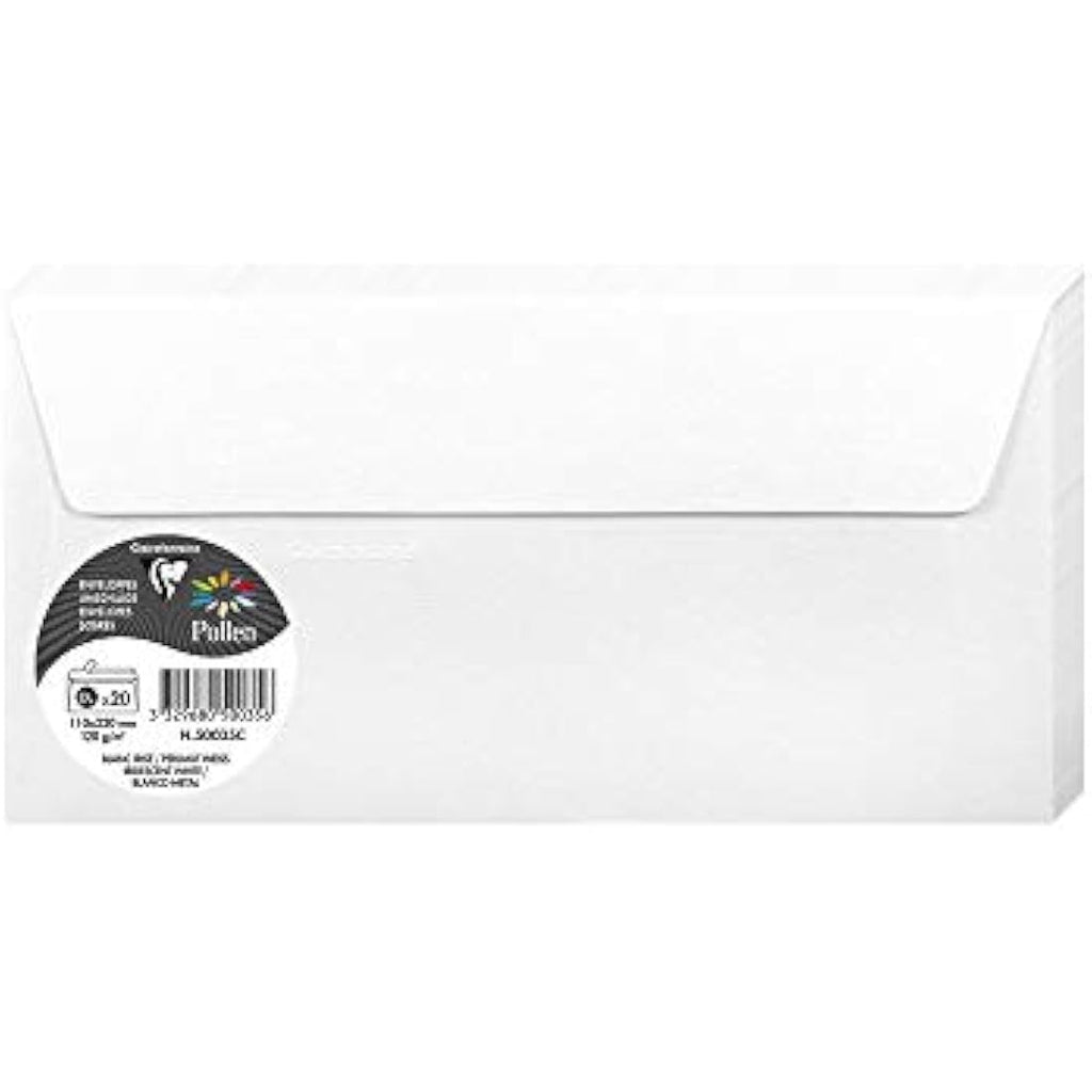 Clairefontaine Pollen Iridescent DL Envelopes – White 120gsm (20 Pack)