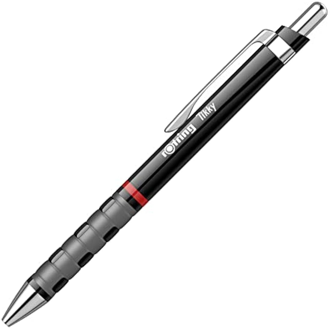 rOtring Tikky Ballpoint Pen – Ergonomic Rubber Grip, Black Barrel, 12pk