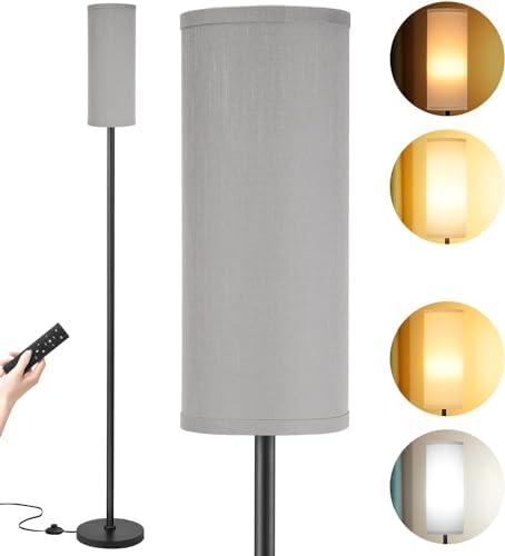 Aooshine Grey Floor Lamp | Dimmable Corner Standing Lamp with Remote