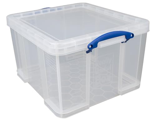 Really Useful Box 42 Litre Clear Plastic Storage Bins | Pack of 2