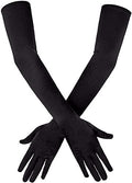 21" Satin Opera Gloves – 1920s Stretchy Long Elbow Gloves