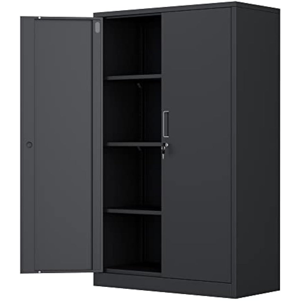Jolof Store Metal Storage Cabinet | Lockable Steel Cupboard with 3 Shelves