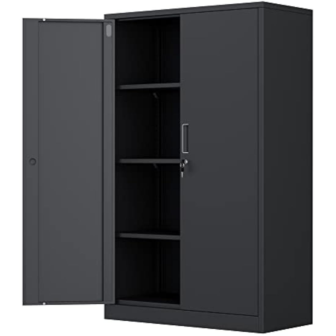 Jolof Store Metal Storage Cabinet | Lockable Steel Cupboard with 3 Shelves
