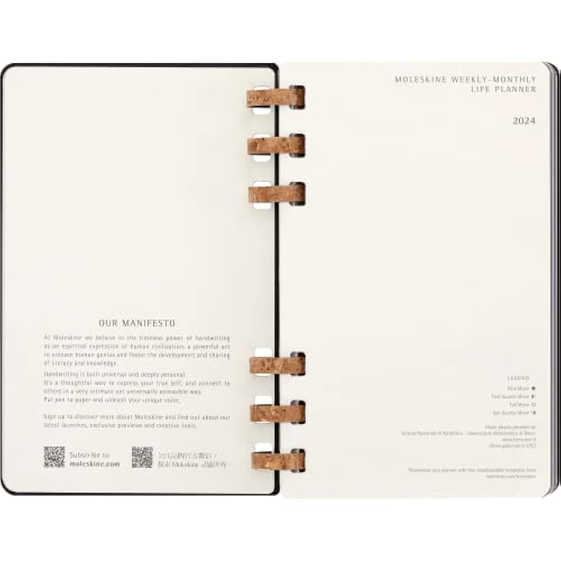 Moleskine 2024 Monthly & Weekly Spiral Agenda | Large Hard Cover Black