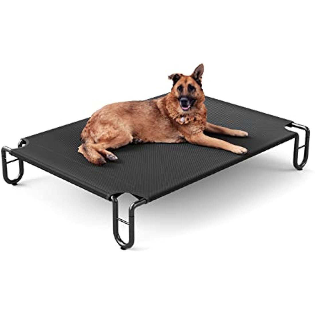 FAYDUDU Elevated Dog Bed – Large Washable Mesh Pet Cot in Black