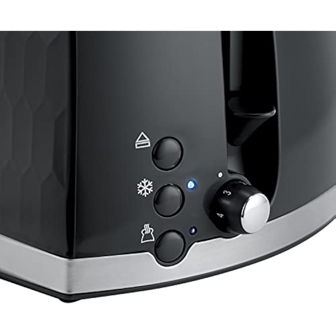 Russell Hobbs Honeycomb 2-Slice Toaster | Textured Black & Stainless