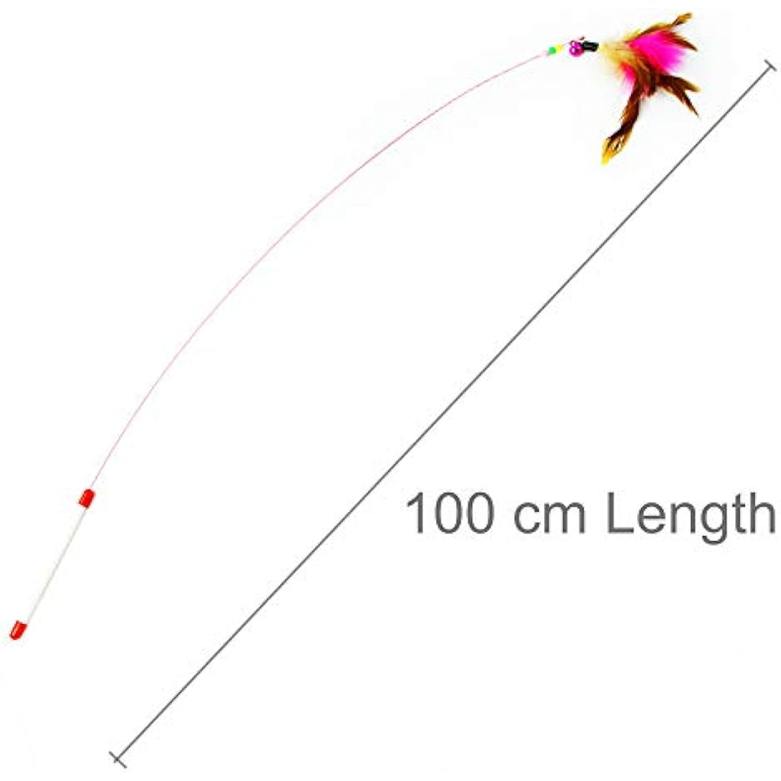 SLSON Interactive Feather Cat Teaser Wand with Bell and Flexible Wire