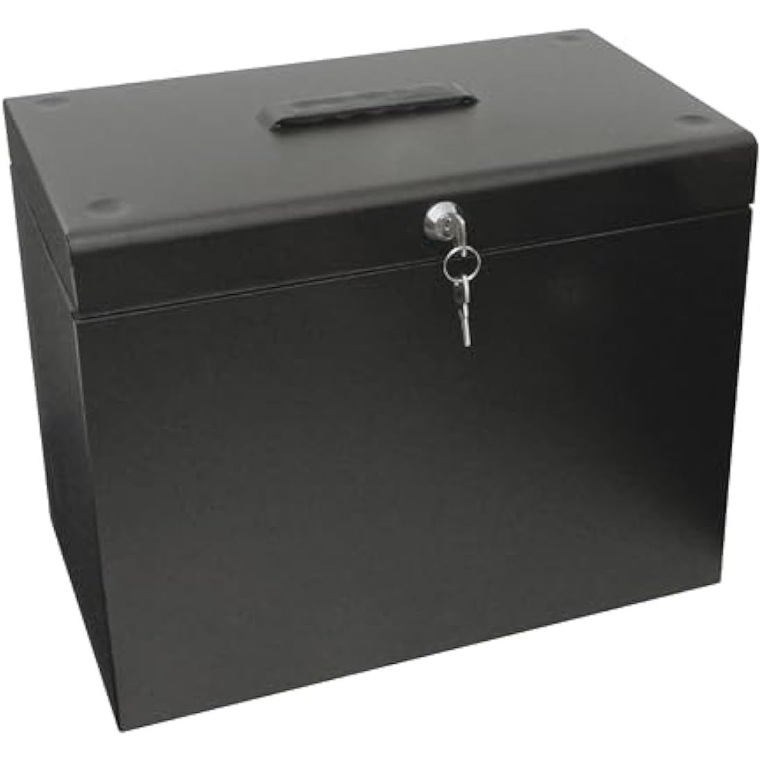 Cathedral A4 Steel File Box with 5 Suspension Files & Lock – Black