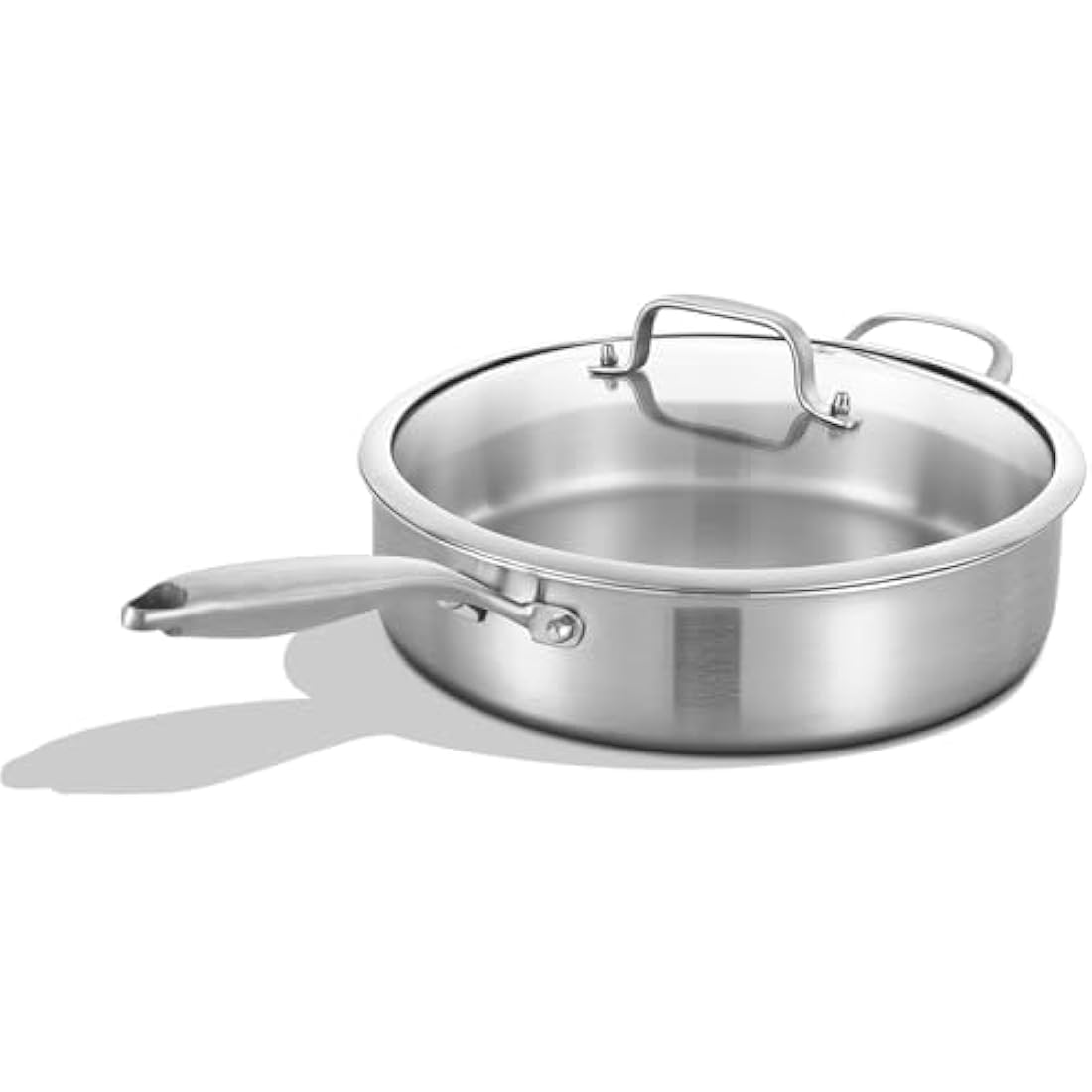 Inqibee Tri-Ply Stainless Steel Sauté Pan with Lid - 26cm Induction