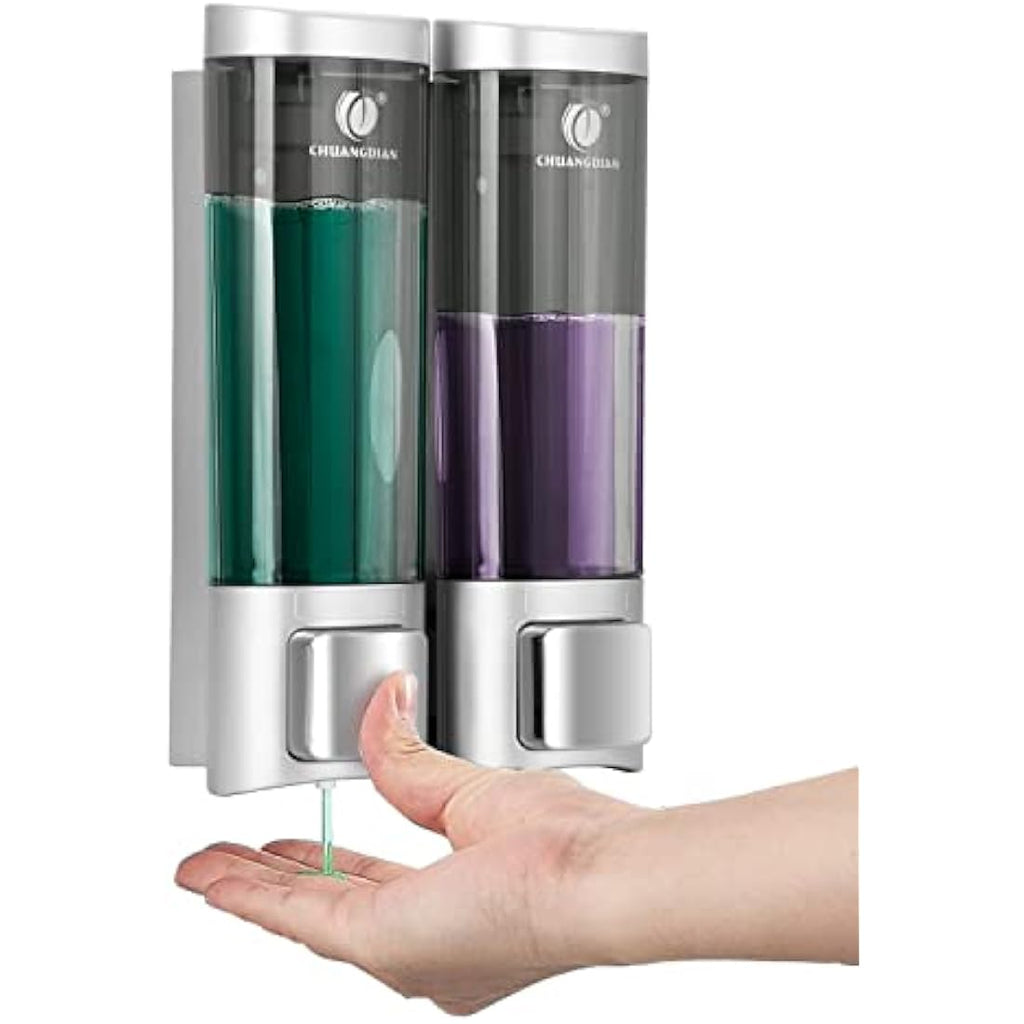 Double Wall Mounted Soap Dispenser | 200ml Refillable PC+ABS