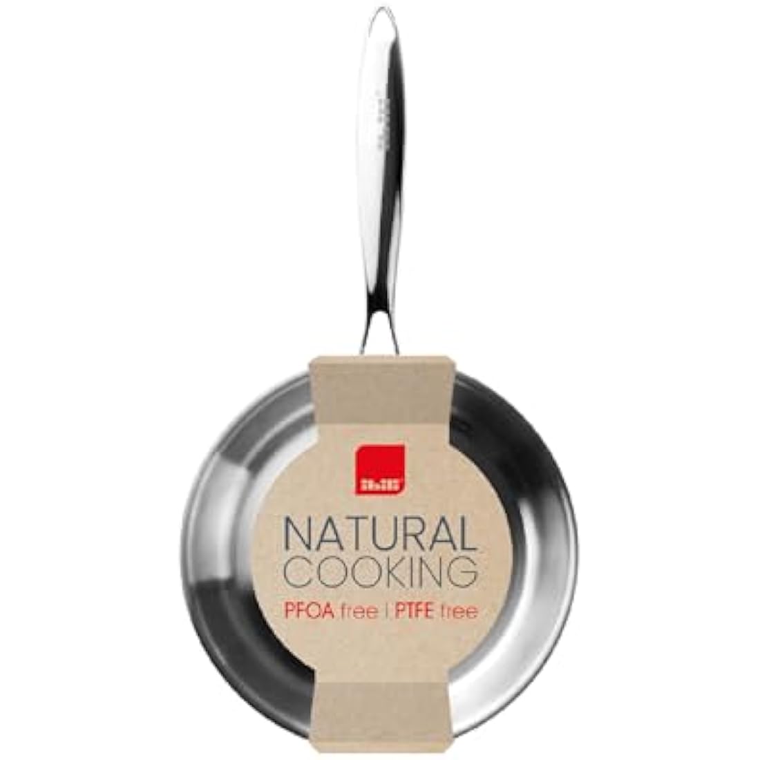IBILI Triply Natural Stainless Steel Non-Stick Frying Pan, 28 cm