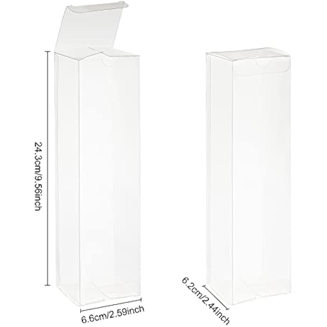 BENECREAT 10PCS Clear PVC Gift Boxes – 24.3cm Rectangle Party Favor Boxes
