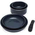 Russell Hobbs Smart Clip 5-Piece Non-Stick Pan Set – Navy Blue