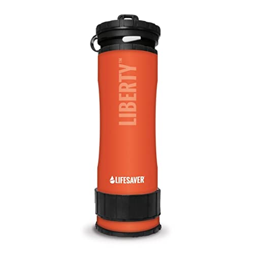 LifeSaver Liberty Water Filter Bottle – 400ml Purifier for Hiking, Orange