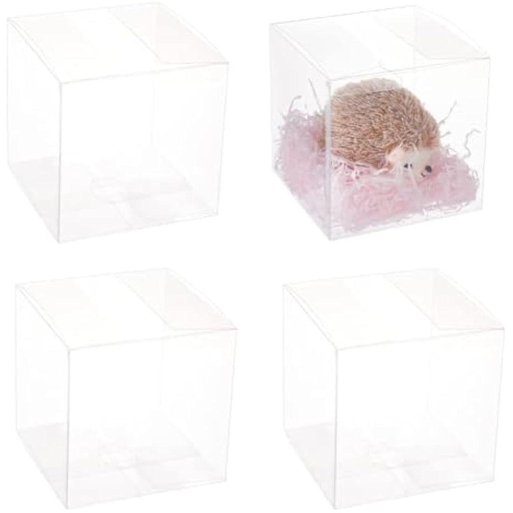 BENECREAT 10PCS Clear PVC Gift Boxes – 15x15x15cm Square Wedding Favors