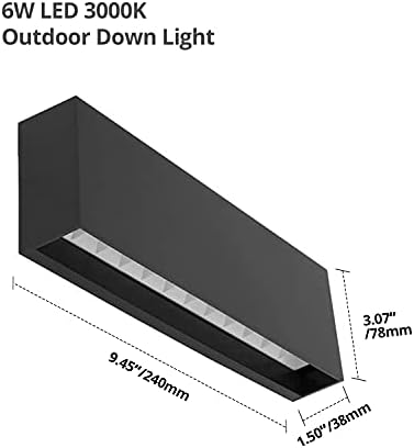 DAWALIGHT Outdoor Wall Lights - 2 Pack IP65 Waterproof LED Garden Sconce