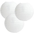 White Round Paper Lanterns – 12 Inch Hanging Lamps, 3 Pack