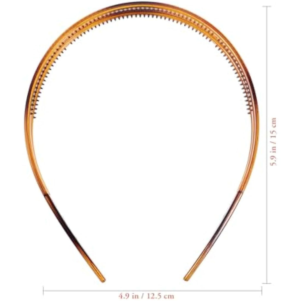 Minkissy 2pcs Double Row Plastic Headband – Non-Slip Hair Hoops with Teeth