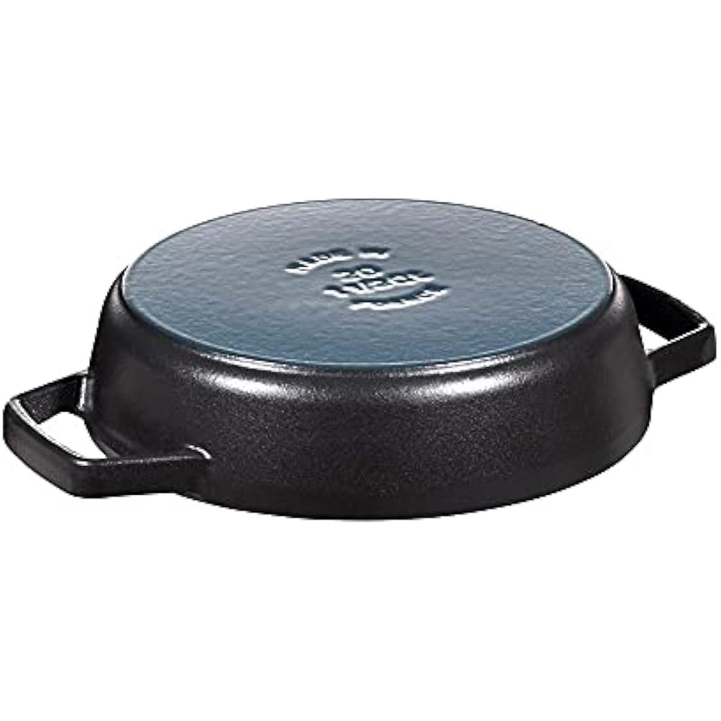 STAUB Cast Iron Double Handle Fry Pan – 20 cm Enamelled Skillet, Black