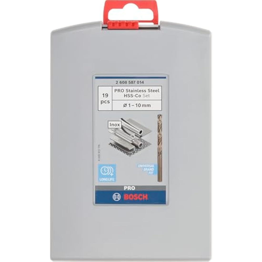 Bosch Professional 19-Piece HSS-Cobalt Metal Drill Bit Set for Stainless Steel