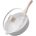 Kordisen 30cm Nonstick Ceramic Deep Frying Pan with Lid | Induction Skillet