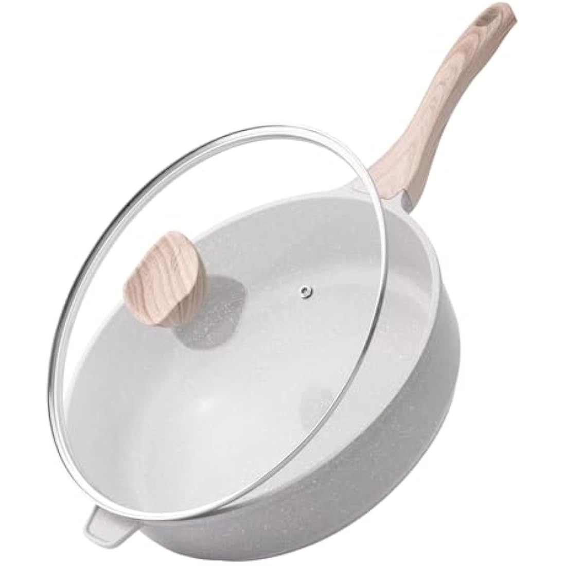 Kordisen 30cm Nonstick Ceramic Deep Frying Pan with Lid | Induction Skillet