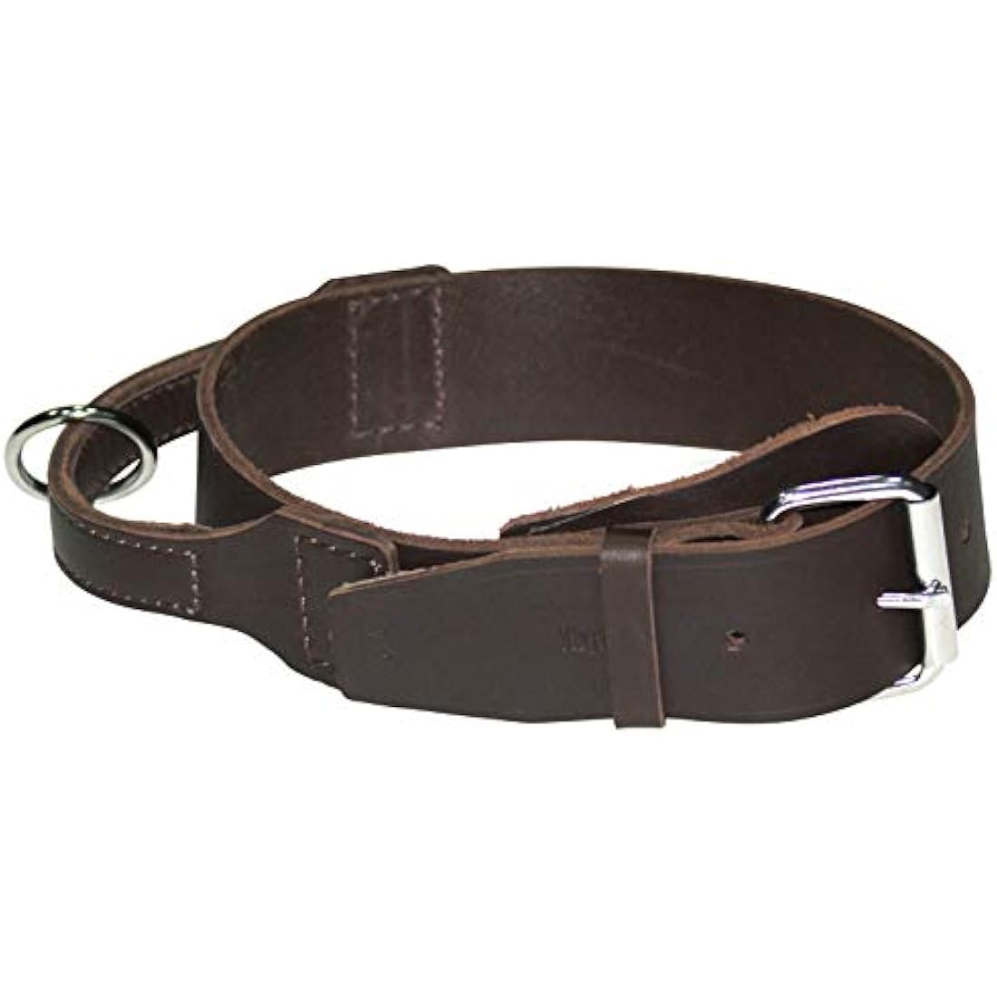 Dingo Brown Leather Dog Collar with Handle for Shepherd Breeds