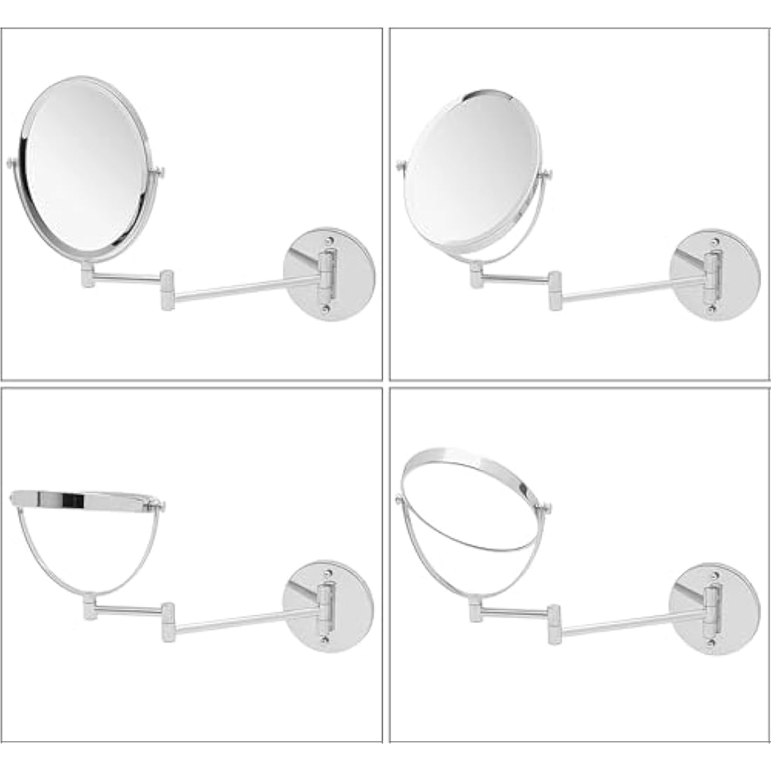 Mirrorvana Oval Wall Mount Bathroom Mirror – 5X Magnification Chrome