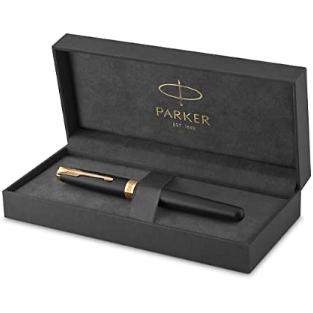 Parker Sonnet Rollerball Pen – Matte Black Lacquer with Gold Trim