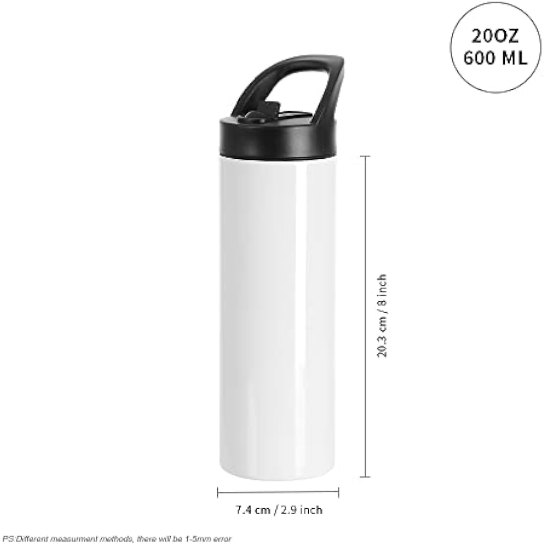PYD Life 20 oz Sublimation Tumbler Blanks | Straight Stainless Steel 4 Pack