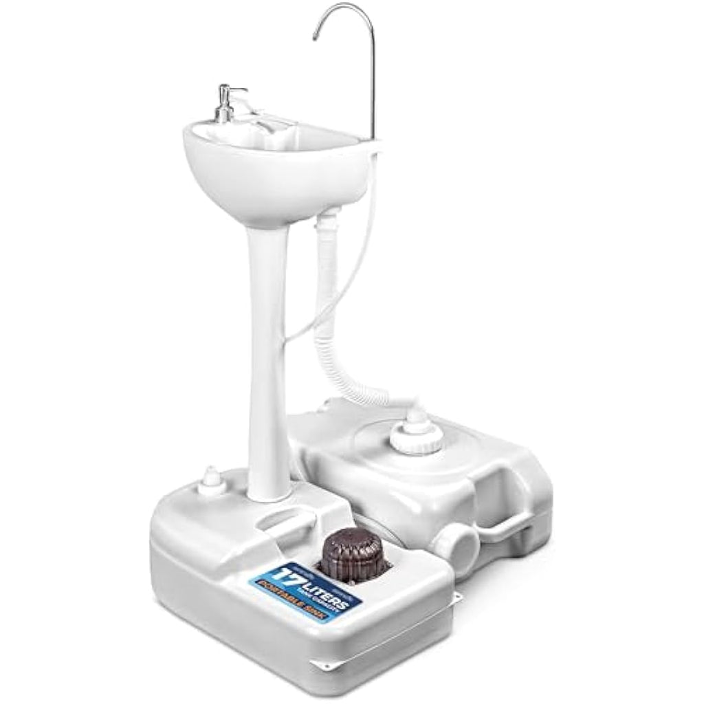 SereneLife Portable Hand Wash Station – Outdoor Camping Sink with Foot Pump