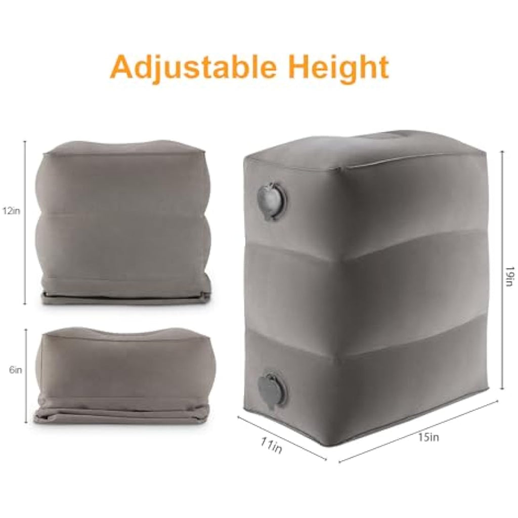 Jolof Store Inflatable Travel Foot Rest - Adjustable Kids Airplane Bed, 2 Pack