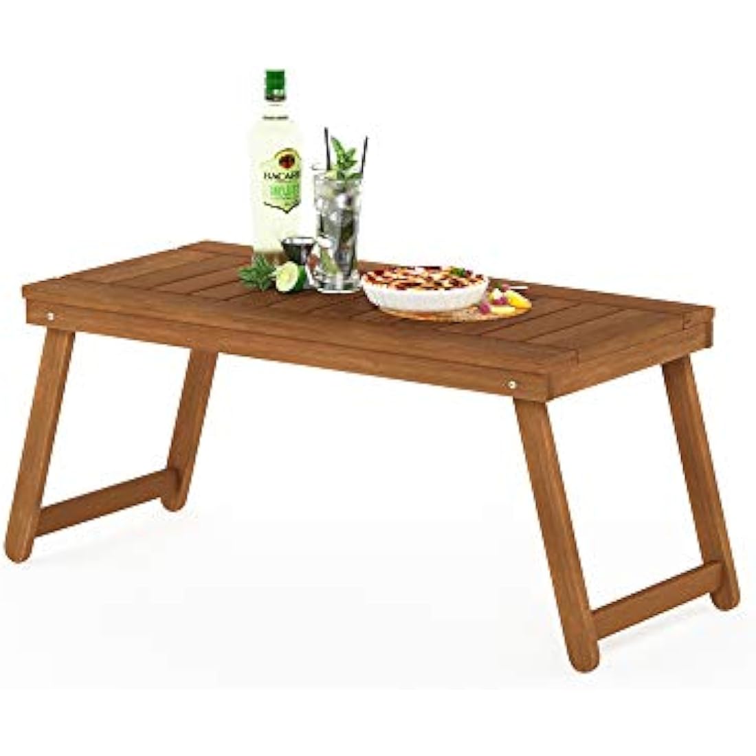 Furinno Patio Folding Table – Weatherproof Meranti Wood Outdoor Table