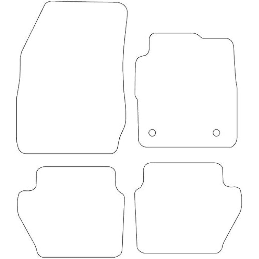 Ford Fiesta MK7 (2011-2018) Car Mats - 4 Piece Black Carpet Floor Set