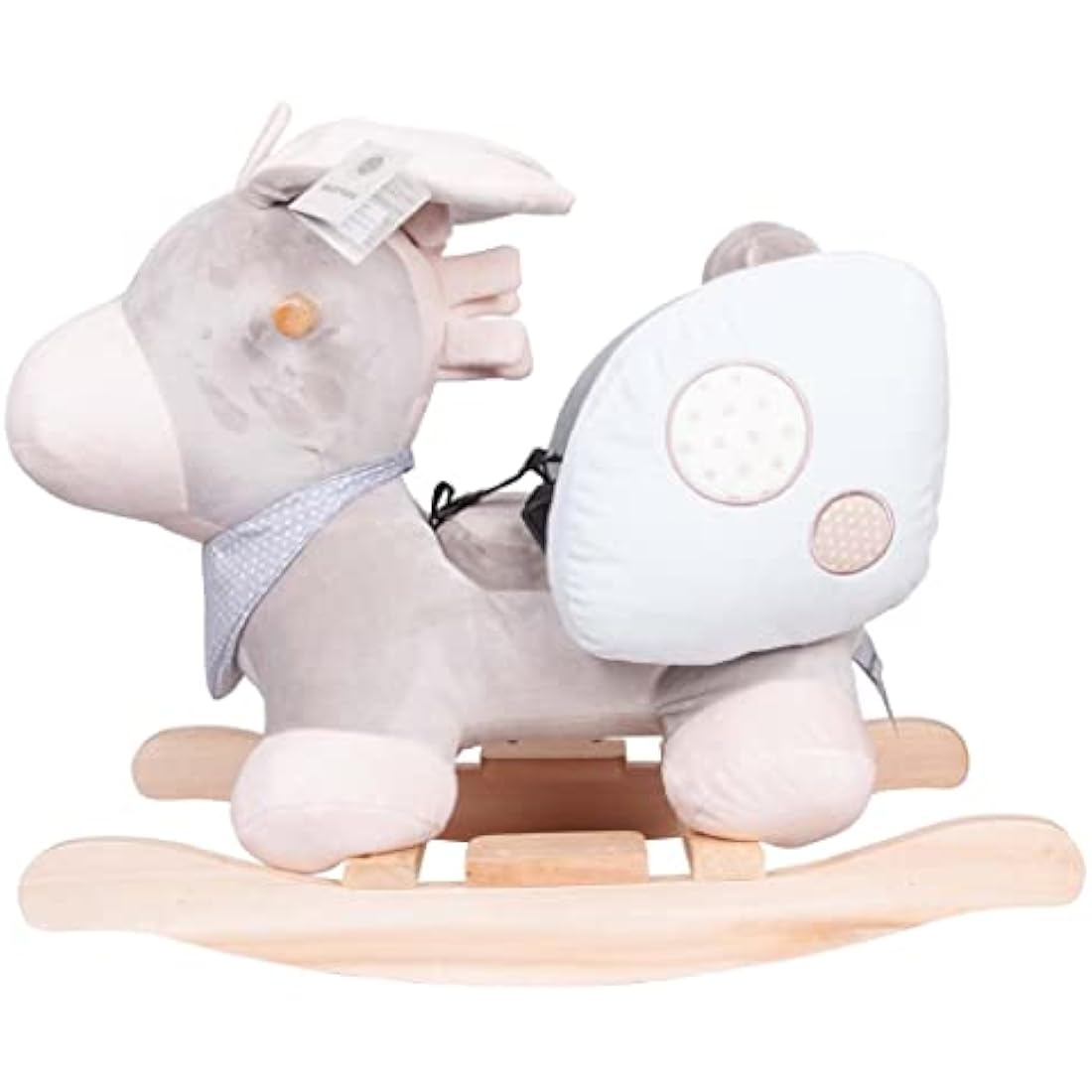 Nattou Donkey Wooden Rocking Animal Toy | Padded Seat & Safety Belt