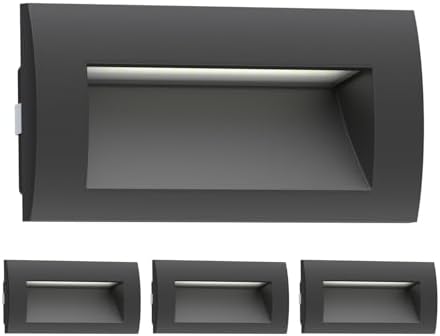 ledscom.de ZIBAL LED Recessed Wall Light – IP65 Outdoor Downlight, Black