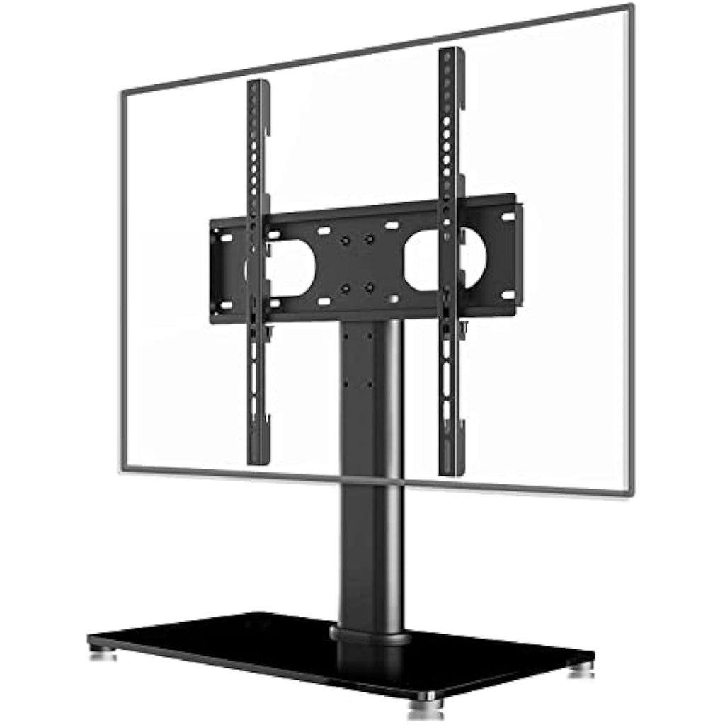 Suptek Universal Table Top TV Stand | 17-55" Height Adjustable Glass Base