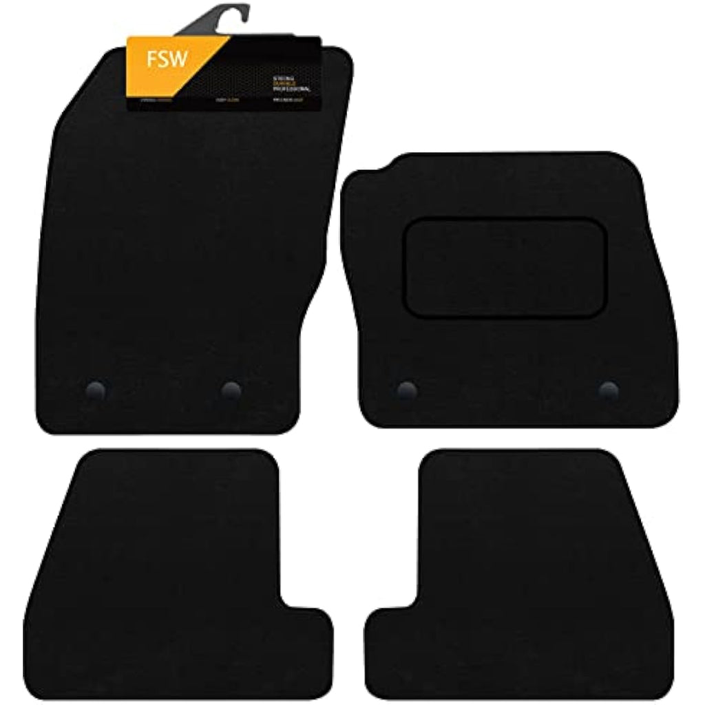 FSW Tailored Car Floor Mats for Ford Focus MK3 2011-2015 | Black Carpet