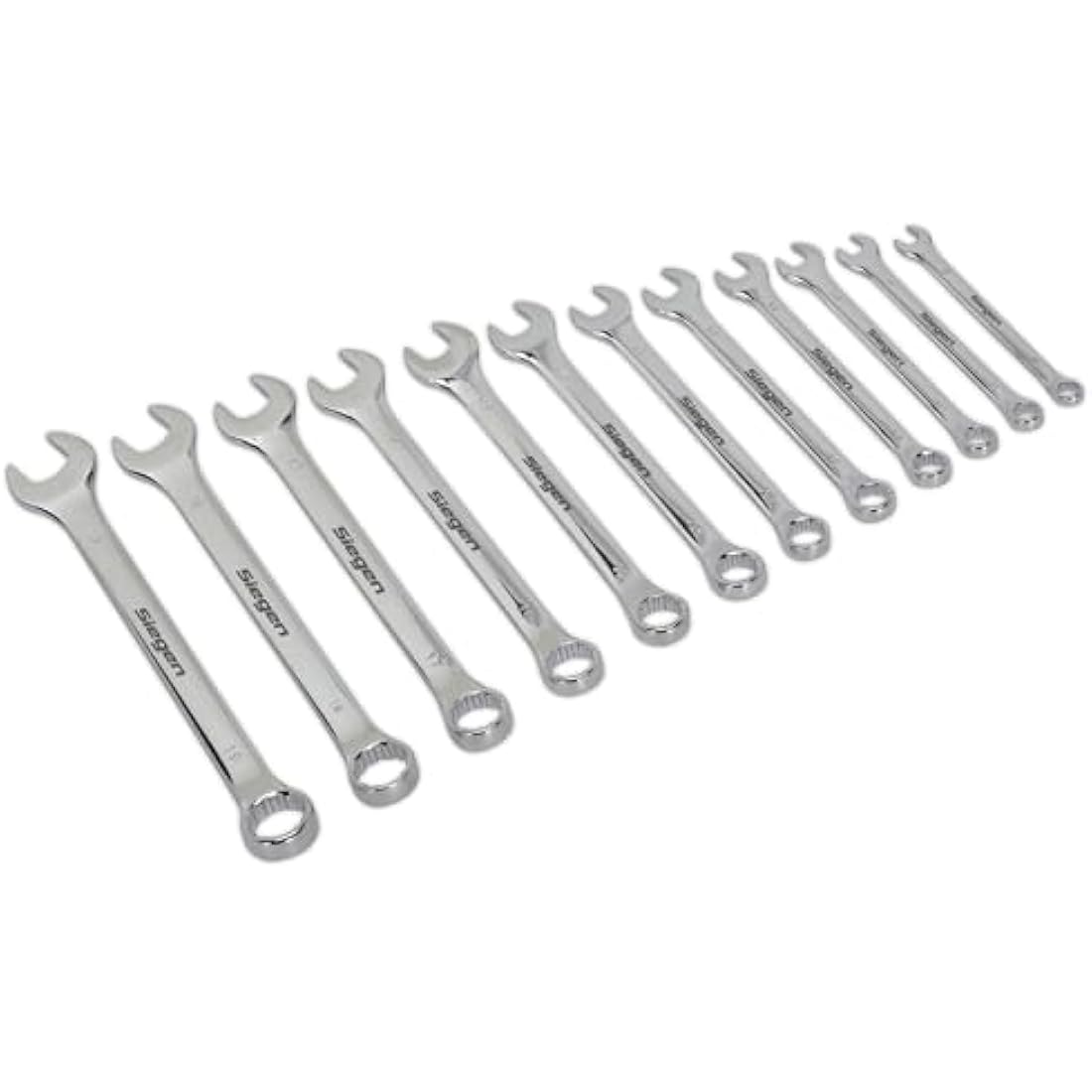 Sealey S0563 Metric Combination Spanner Set - 12 Piece Silver Hand Tools