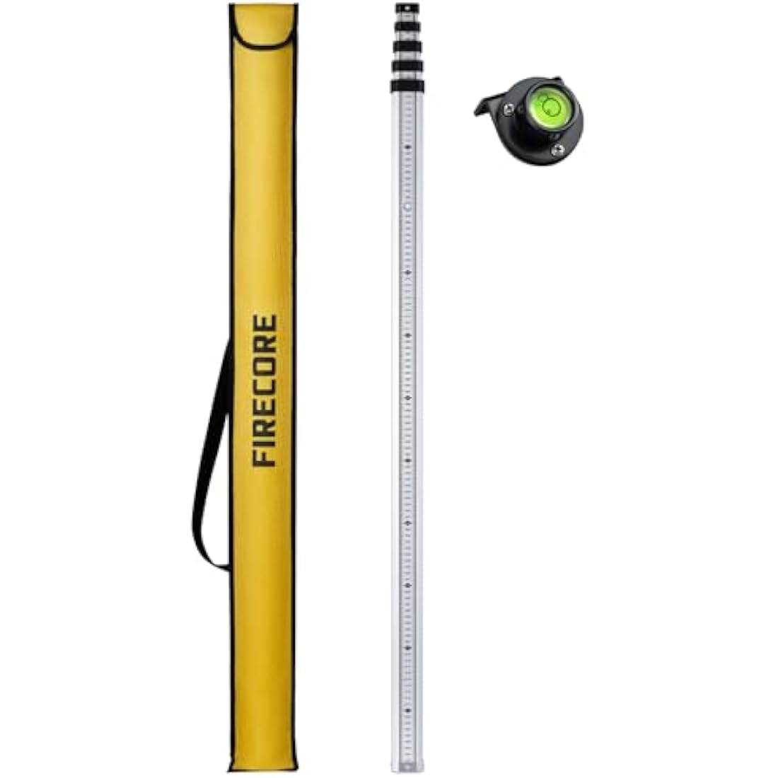 Firecore 5m Telescopic Levelling Staff – Heavy Duty Aluminium Metric Rod