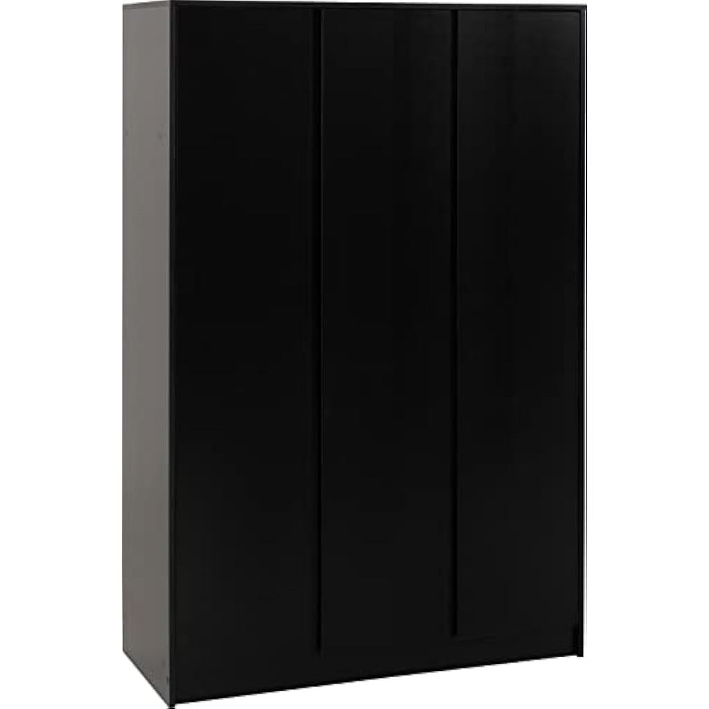 Seconique Malvern 3 Door Wardrobe in Black | Modern Bedroom Storage