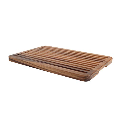 T&G Tuscany Acacia Wood Bread Board with Crumb Grooves - 36x25cm