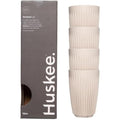 HuskeeCup Reusable Coffee Mug - 12oz Natural Eco-Friendly Cup (4-Pack)