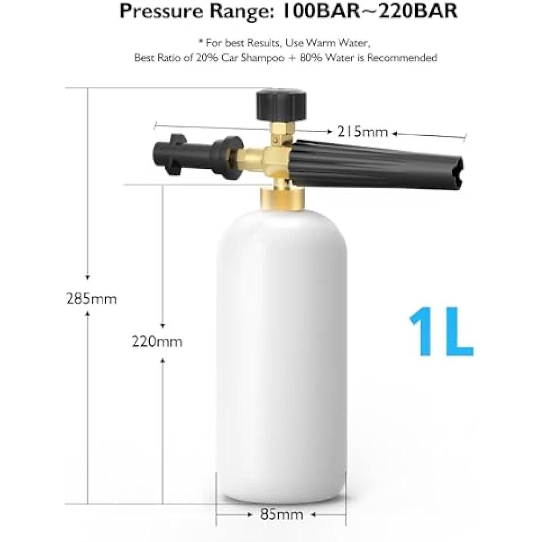 Snow Foam Lance for Karcher K Series - 1L Adjustable Cannon