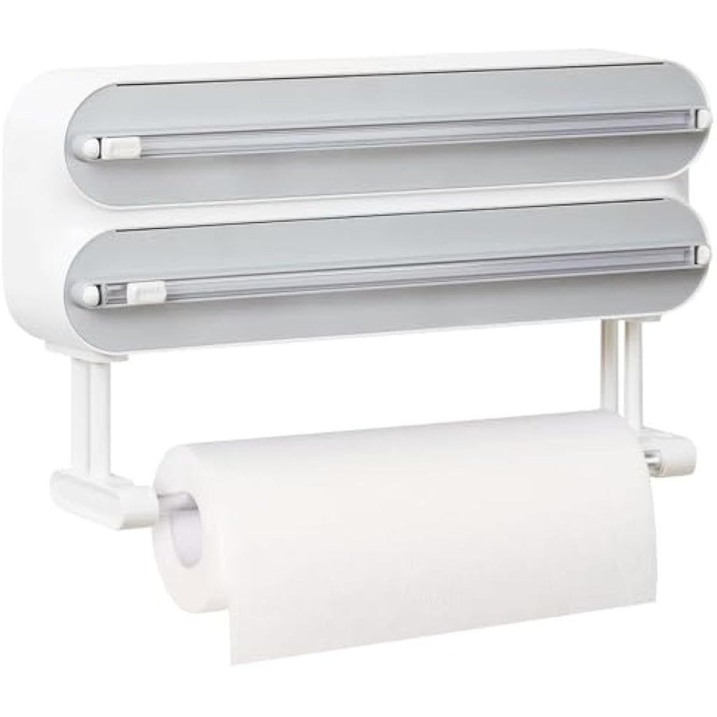 3-in-1 Magnetic Cling Film Dispenser & Paper Towel Holder
