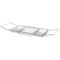 Stainless Steel Bathtub Tray – Extendable Bath Caddy Silver