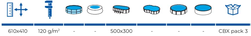 Gre CIPROV Winter Cover for Oval Pools 500x300cm - Blue Polyethylene